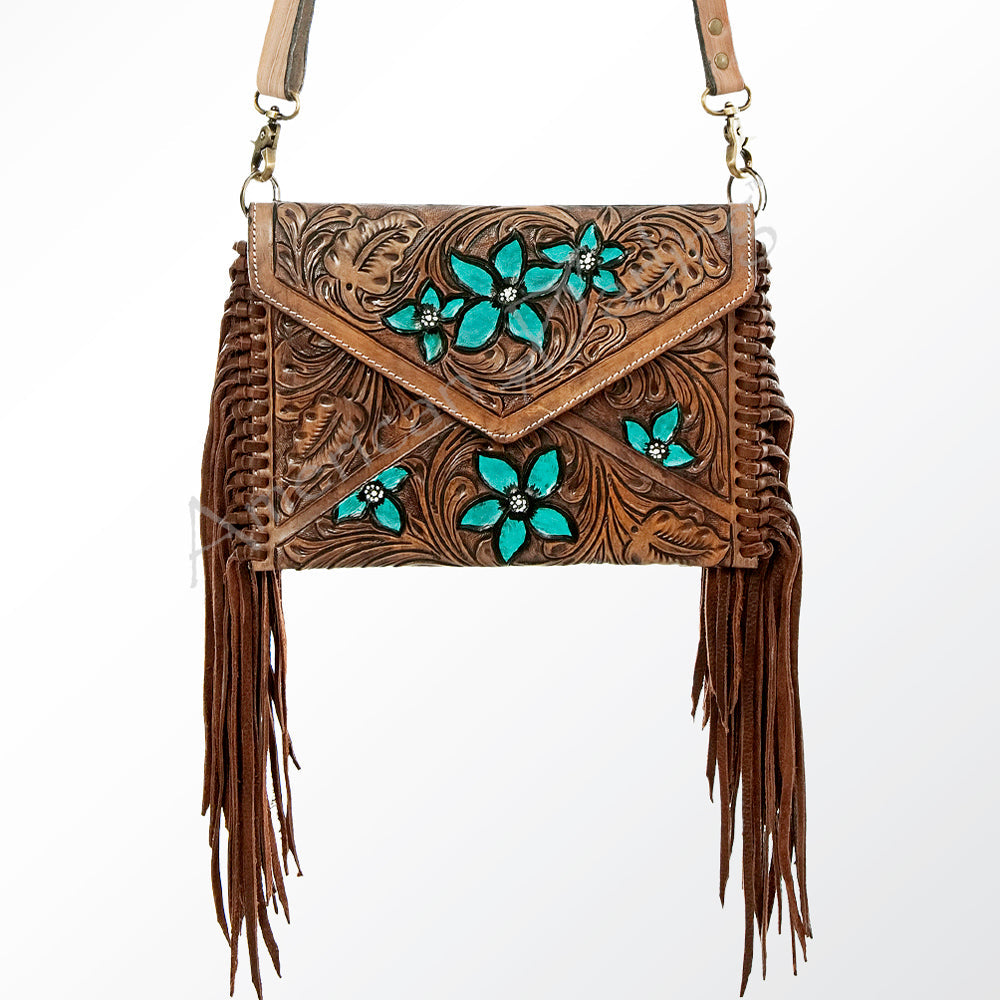 American Darling Envelope Hand Tooled Genuine Leather Women Bag Western Handbag Purse