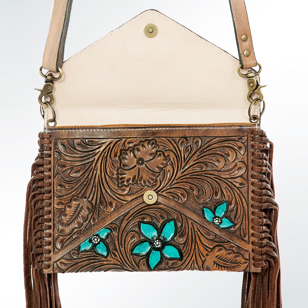 American Darling Envelope Hand Tooled Genuine Leather Women Bag Western Handbag Purse