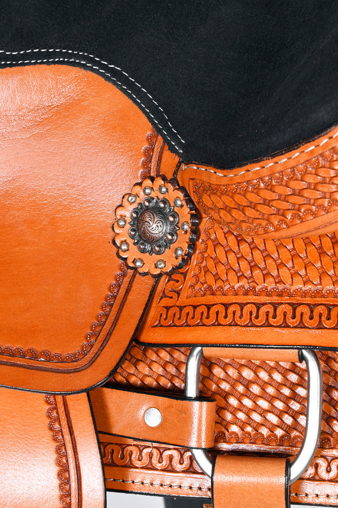 COMFYTACK Western Kids Youth Children Miniature Pony Saddle Leather Trail Tack