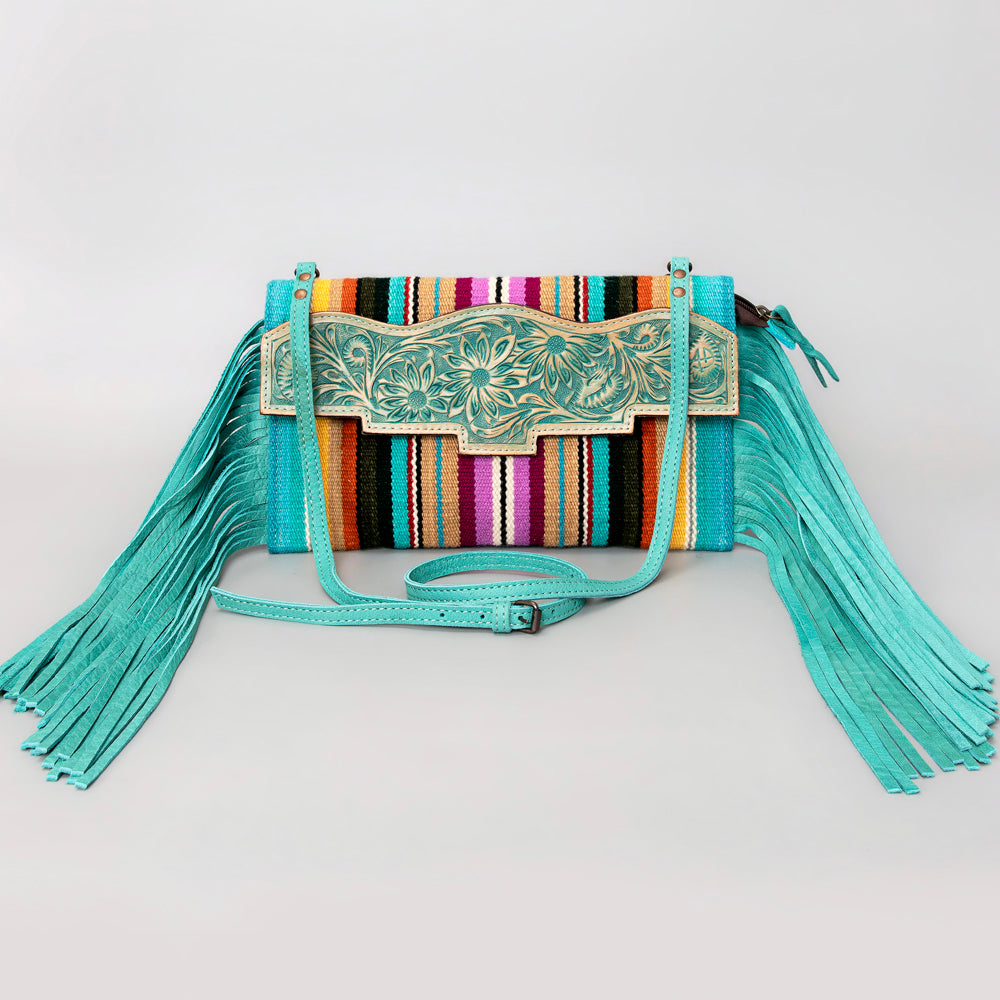 American Darling Hand Tooled Saddle Blanket Genuine Leather Women Bag Western Handbag Purse