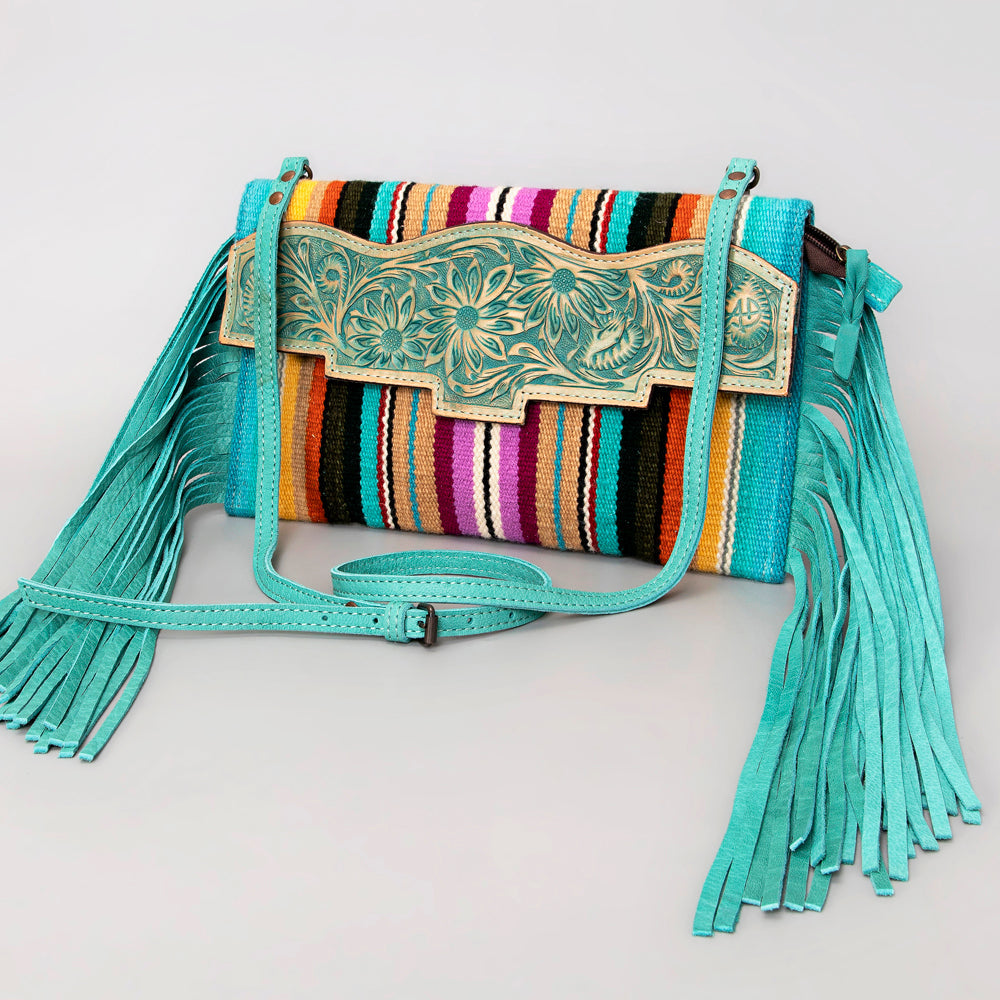 American Darling Hand Tooled Saddle Blanket Genuine Leather Women Bag Western Handbag Purse