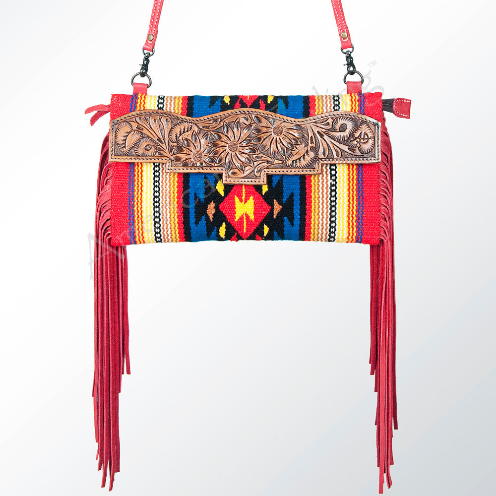 American Darling Hand Tooled Saddle Blanket Genuine Leather Women Bag Western Handbag Purse