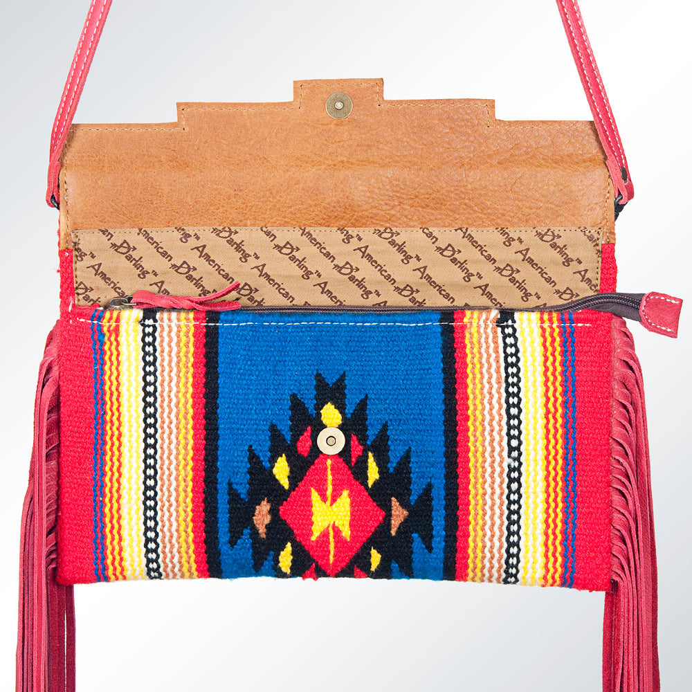 American Darling Hand Tooled Saddle Blanket Genuine Leather Women Bag Western Handbag Purse