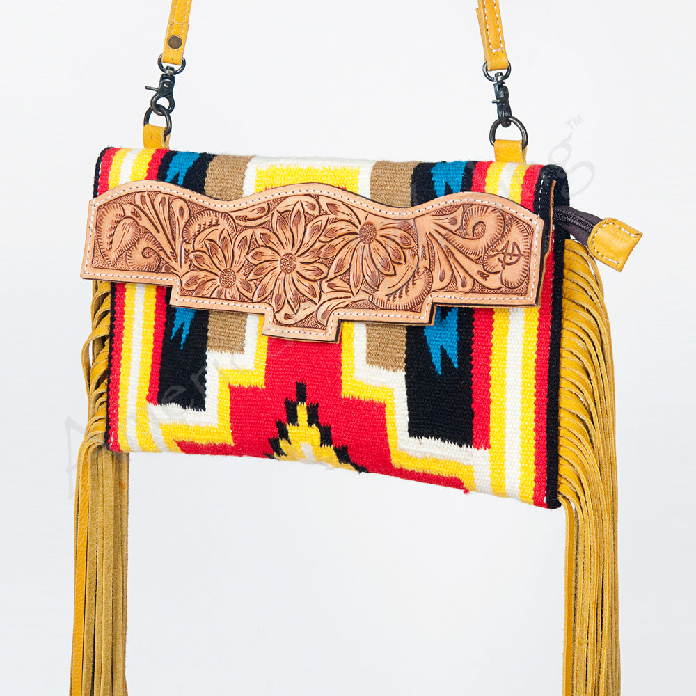 American Darling Hand Tooled Saddle Blanket Genuine Leather Women Bag Western Handbag Purse