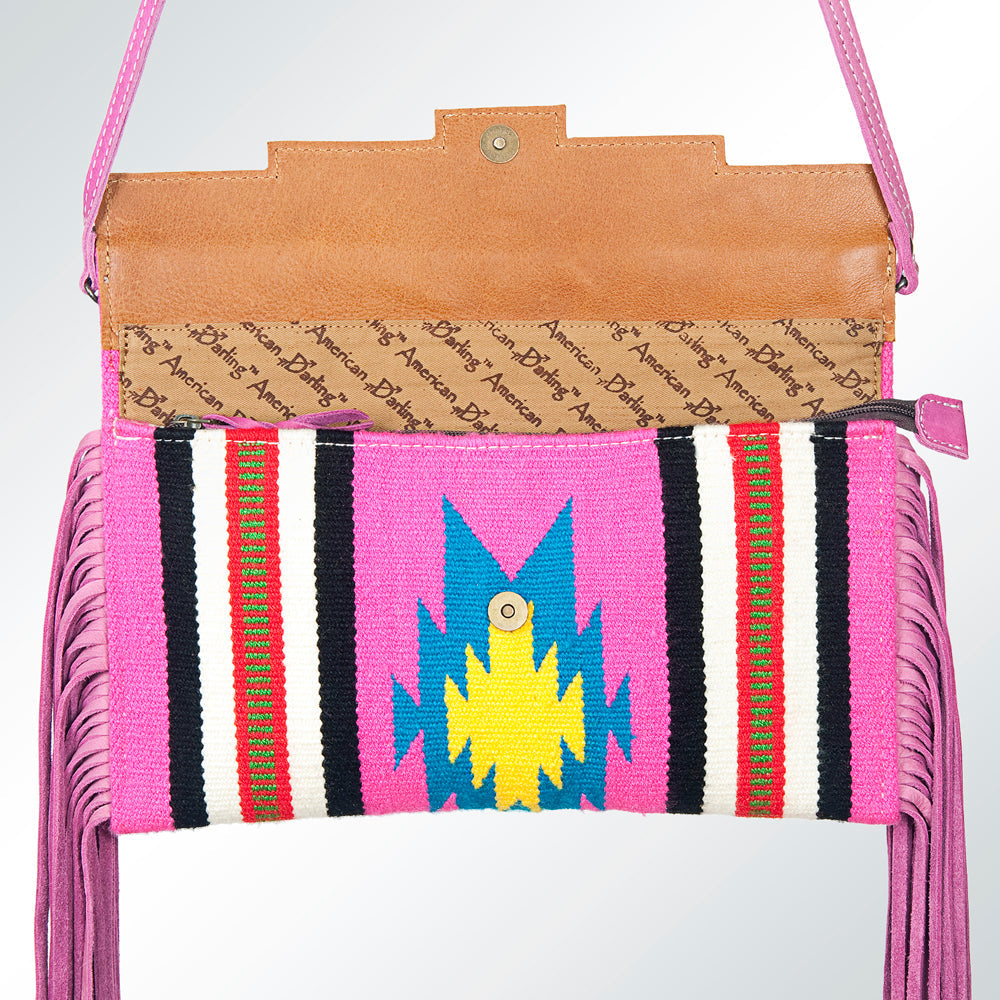 American Darling Hand Tooled Saddle Blanket Genuine Leather Women Bag Western Handbag Purse