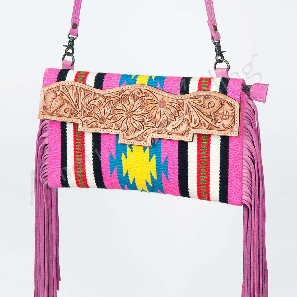 American Darling Hand Tooled Saddle Blanket Genuine Leather Women Bag Western Handbag Purse