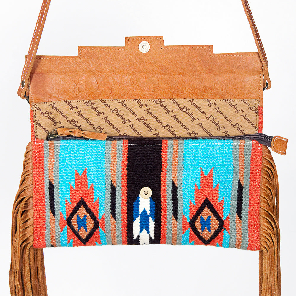 American Darling Hand Tooled Saddle Blanket Genuine Leather Women Bag Western Handbag Purse
