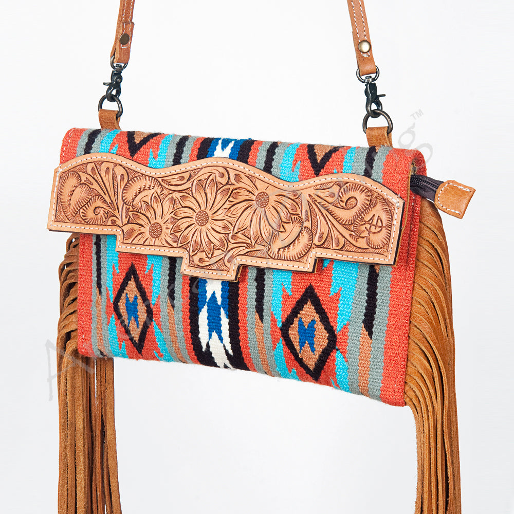 American Darling Hand Tooled Saddle Blanket Genuine Leather Women Bag Western Handbag Purse