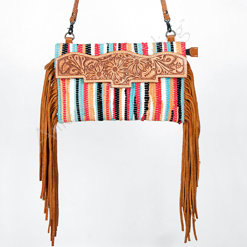 American Darling Hand Tooled Saddle Blanket Genuine Leather Women Bag Western Handbag Purse