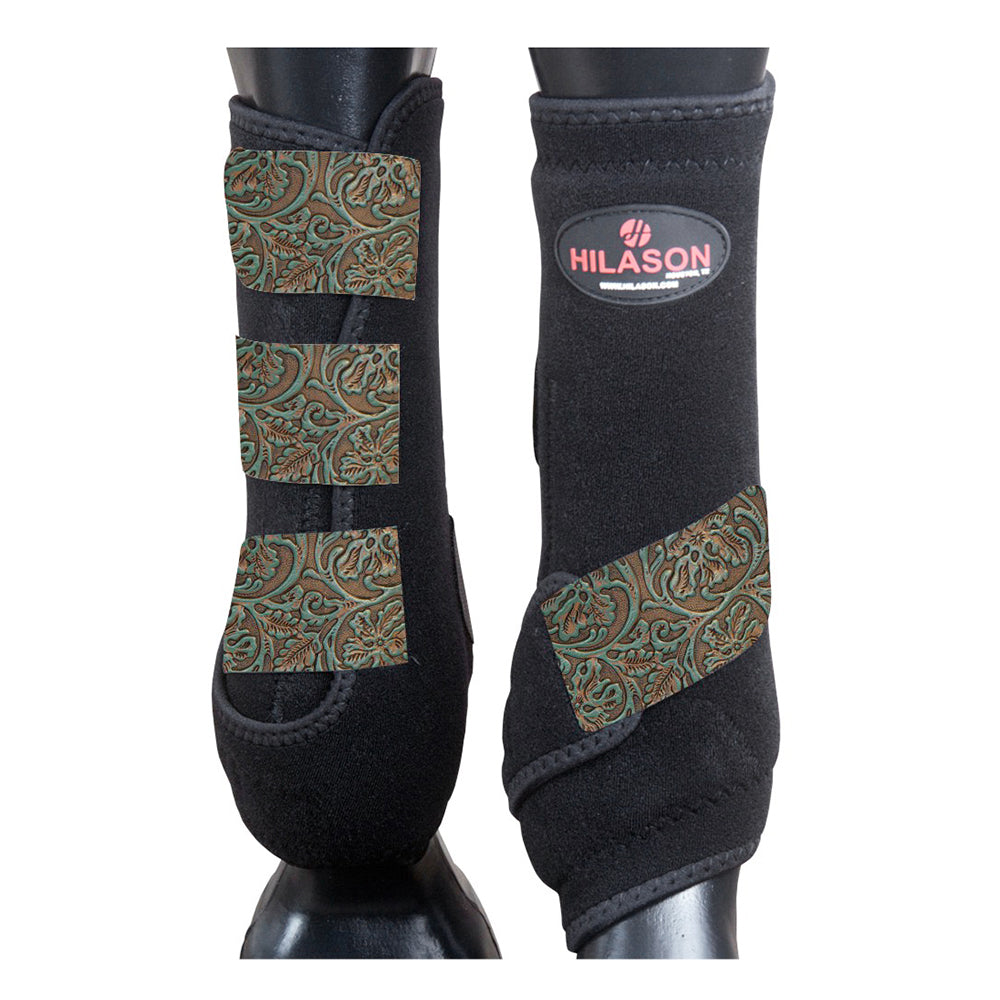HILASON L M S Horse Rear Hind Leg Sport Boots Printed Hind Rear Leg Boots