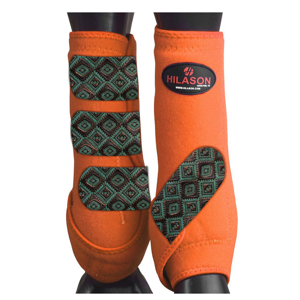HILASON L M S Horse Rear Hind Leg Sport Boots Printed Hind Rear Leg Boots