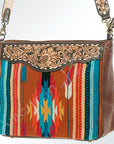 American Darling ADBGA181 Tote Hand Tooled Saddle Blanket Genuine Leather Women Bag Western Handbag Purse