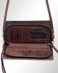 American Darling Organiser Hair-On Hand Tooled Genuine Leather Women Bag Western Handbag Purse