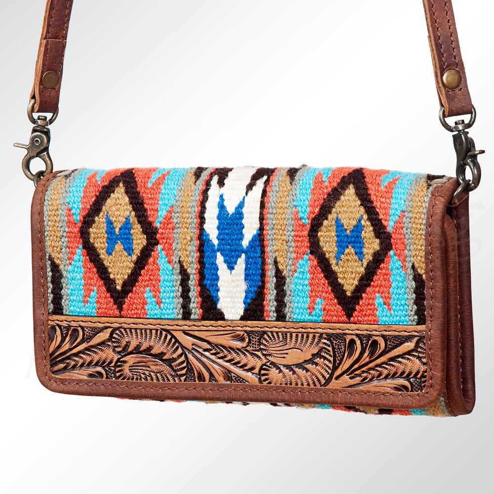 American Darling ADBG486A Wallet Hand Tooled Genuine Leather Women Bag Western Handbag Purse