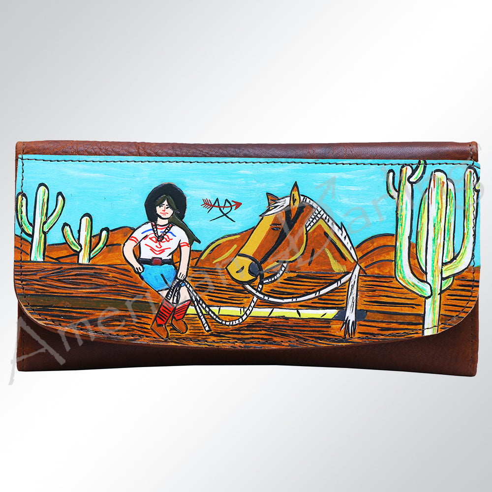 American Darling Wallet Genuine Leather Women Bag Western Handbag Purse