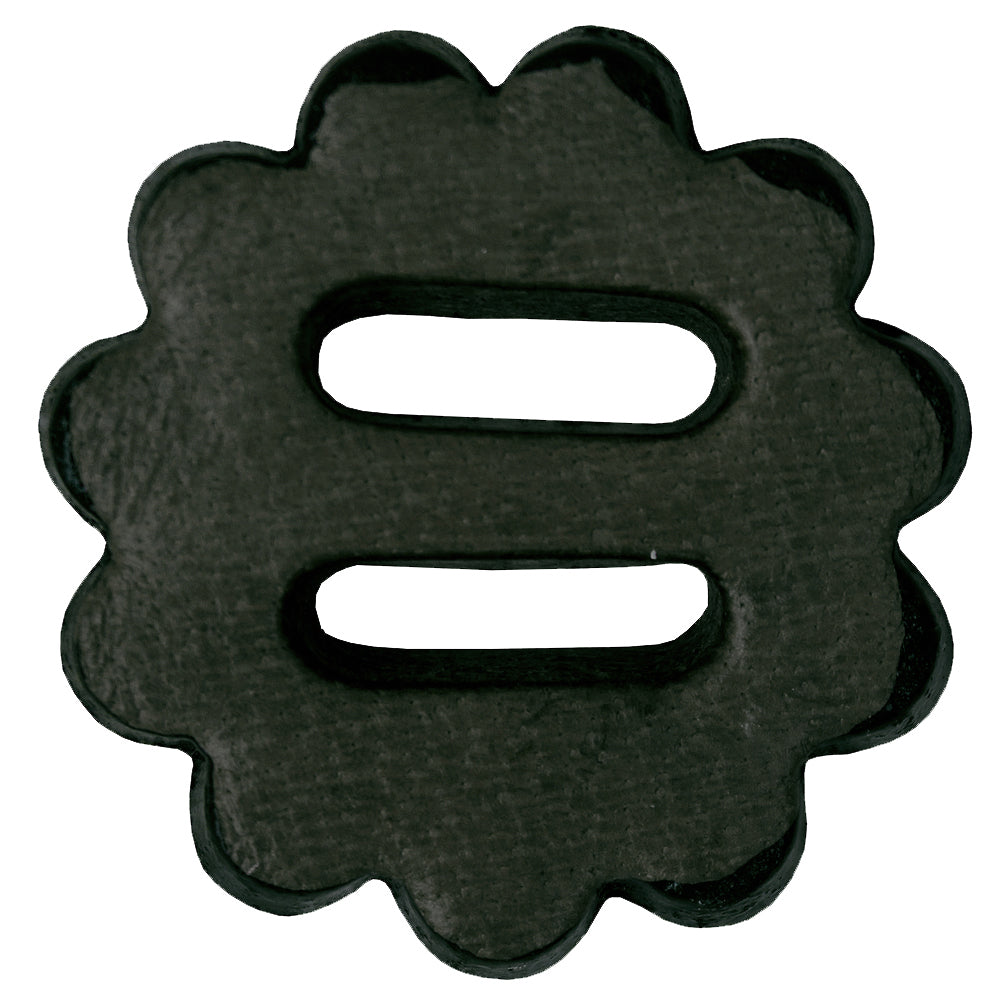 Hilason Slotted Scalloped Leather Rosette Concho Saddle Tack Black 1-1/2&quot;