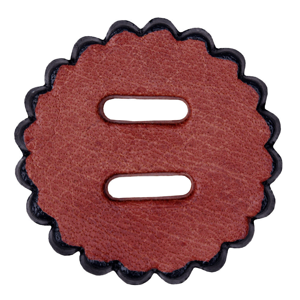 Hilason Slotted Scalloped Leather Rosette Concho Saddle Tack Mahogany 2&quot;