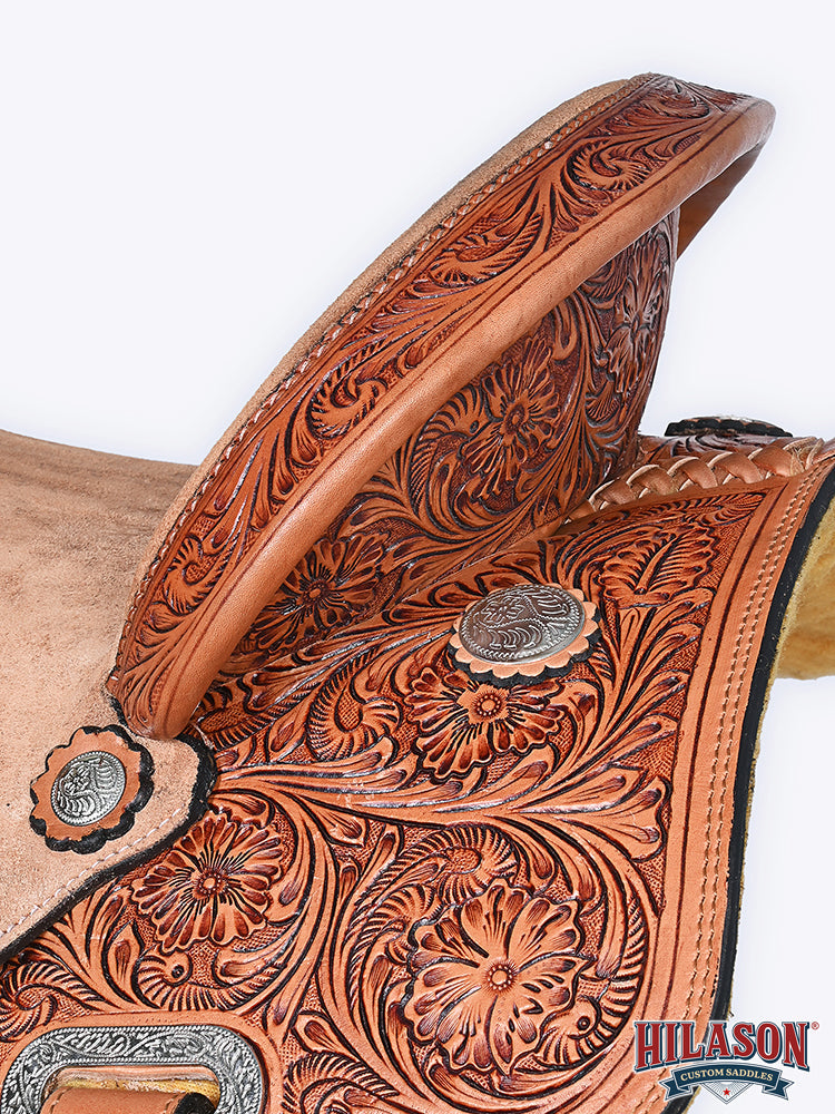 15 In Hilason Western Horse Barrel Racing Trail Pleasure American Leather Saddle