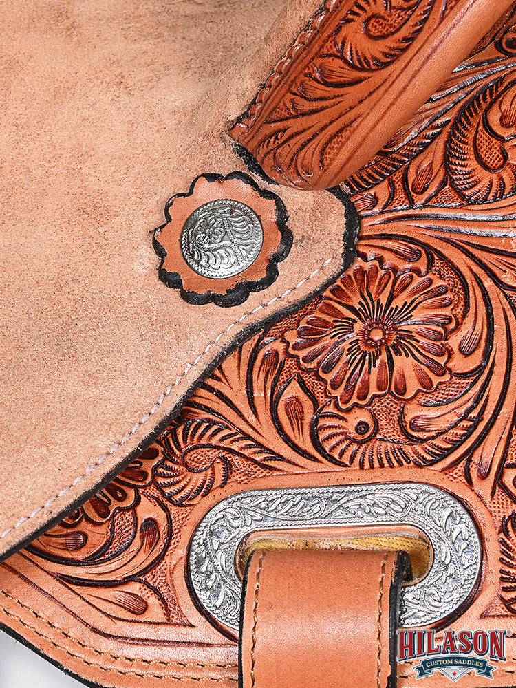 15 In Hilason Western Horse Barrel Racing Trail Pleasure American Leather Saddle