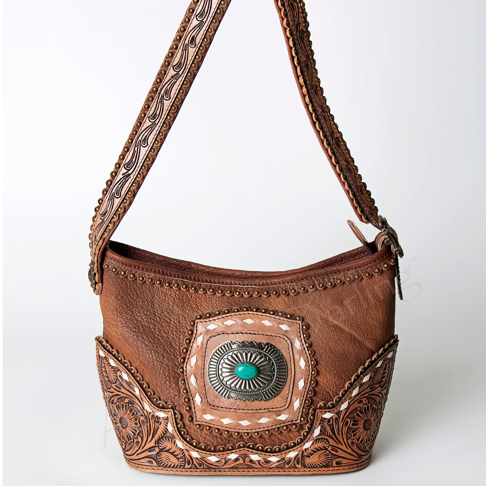 American Darling Hand Tooled Genuine Leather Women Bag Western Handbag Purse