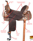 16 In Flex Tree Western Horse Saddle American Leather Barrel Trail By Hilason