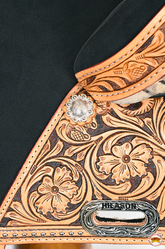 Hilason Western Trail Treeless Barrel Racing American Leather Saddle