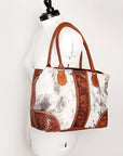 American Darling Tote Hand Tooled Hair On Genuine Leather Women Bag Western Handbag Purse