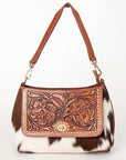 American Darling Hobo Hand Tooled Hair On Genuine Leather Women Bag Western Handbag Purse
