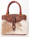 American Darling Tote Hand Tooled Hair On Genuine Leather Women Bag Western Handbag Purse