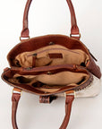 American Darling Tote Hand Tooled Hair On Genuine Leather Women Bag Western Handbag Purse