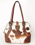 American Darling Tote Hand Tooled Hair On Genuine Leather Women Bag Western Handbag Purse