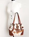 American Darling Tote Hand Tooled Hair On Genuine Leather Women Bag Western Handbag Purse