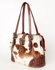 American Darling Tote Hand Tooled Hair On Genuine Leather Women Bag Western Handbag Purse