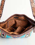 American Darling ADBGA183 Large Crossbody Hand Tooled Saddle Blanket Genuine Leather Women Bag Western Handbag Purse