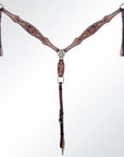 American Darling Western Horse Floral Genuine Leather Headstall Tack Set