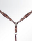 American Darling Western Horse Floral Genuine Leather Headstall Tack Set