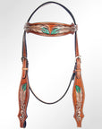 AMERICAN DARLING Western Horse Headstall Breast Collar Set American Leather