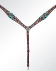 American Darling Western Horse Floral Headstall Tack Set Genuine Leather