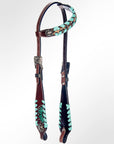 AMERICAN DARLING Western Horse Headstall Breast Collar Set American Leather