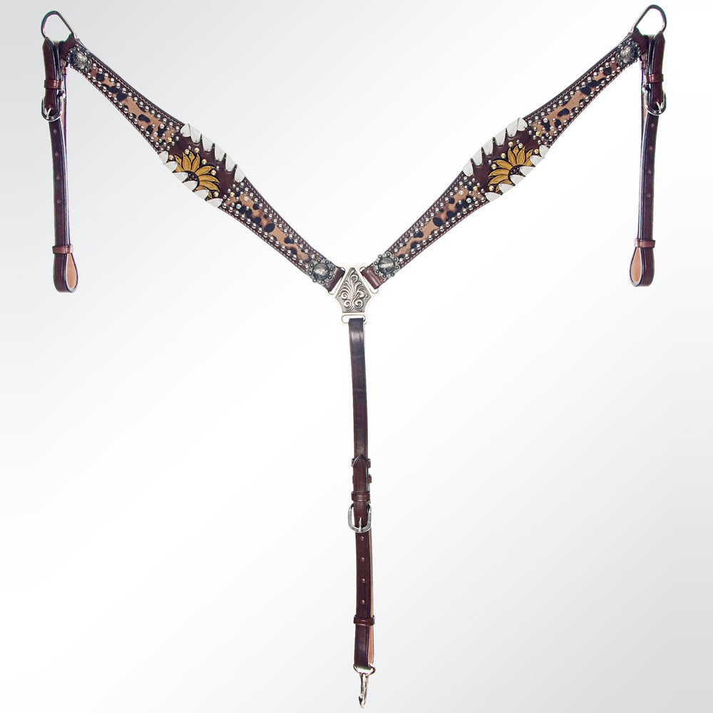 American Darling Western Horse Floral Headstall Tack Set Genuine Leather