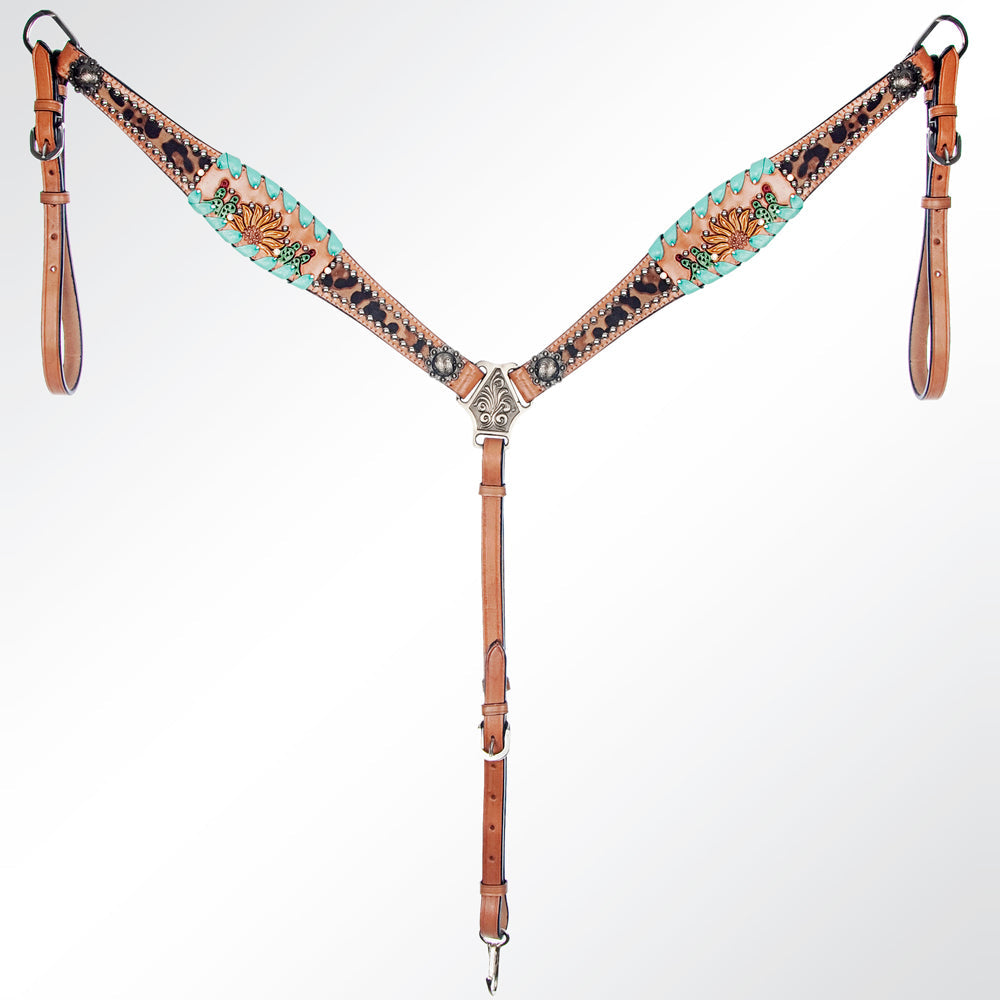 American Darling Western Horse Floral Headstall Tack Set Genuine Leather