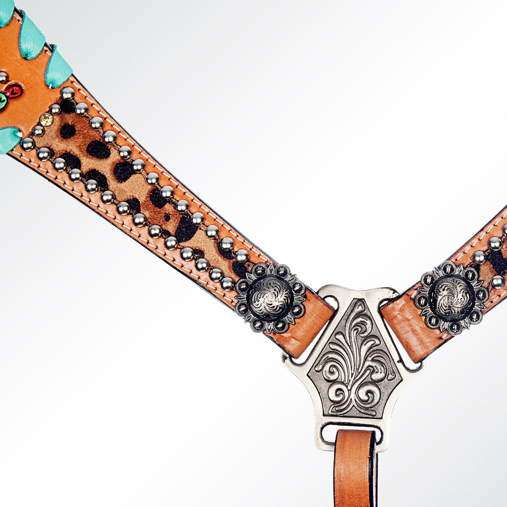 American Darling Western Horse Floral Headstall Tack Set Genuine Leather