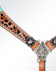 American Darling Western Horse Floral Headstall Tack Set Genuine Leather
