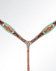 American Darling Western Horse Floral Headstall Tack Set Genuine Leather