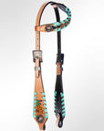American Darling Western Horse Floral Headstall Tack Set Genuine Leather