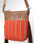 American Darling GIBGX219 Signature Crossbody Hand Tooled Saddle Blanket Genuine Leather Women Bag Western Handbag Purse