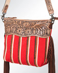 American Darling GIBGX217 Signature Crossbody Hand Tooled Saddle Blanket Genuine Leather Women Bag Western Handbag Purse