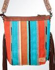 American Darling GIBGX215 Signature Crossbody Hand Tooled Saddle Blanket Genuine Leather Women Bag Western Handbag Purse