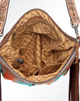 American Darling GIBGX215 Signature Crossbody Hand Tooled Saddle Blanket Genuine Leather Women Bag Western Handbag Purse
