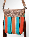 American Darling GIBGX215 Signature Crossbody Hand Tooled Saddle Blanket Genuine Leather Women Bag Western Handbag Purse